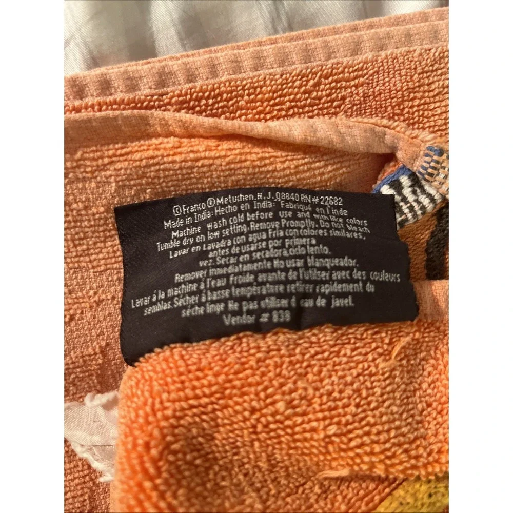 Franco Beach Company‎ Orange Beach Blanket Towel Giraffe Elephant Border Cotton